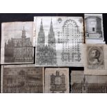 Architecture etc C1710 Group of 7 Copper Plates. Italy, France, Germany. Lot of 7 Coppper Plates,