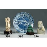 Buda en marfil tallado y policromado, China, S. XIX. Altura: 15 cms. Start Price: €350