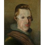ESCUELA ESPAÑOLA, SIGLO XVII Retrato de Felipe IV. Óleo sobre lienzo. 42 x 34 cms. Inscrito en el