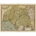 ABRAHAM ORTELIUS Mapa de Andalusia: “Hispalensis Conventus Delineatio”. Grabado coloreado. 34,5 x