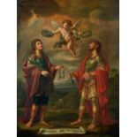 ESCUELA ITALIANA, H. 1800 San Gervasio y San Protasio. Óleo sobre lienzo. 95,5 x 73 cms. Inscrito