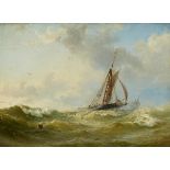 WILHEM MELBYE (1824- 1882) Marina. Óleo sobre lienzo. 46 x 81,5 cms. Firmado y fechado en 1865 en el