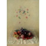 CRISTÓBAL TORAL (Torre-Alhaquime, 1940) Bodegón de frutas Óleo sobre lienzo. 65 x 46 cms. Firmado