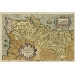 ABRAHAM ORTELIUS Mapa de Portugal: “Portugalliae quae olim Lusitania”. Grabado coloreado. 34 x 51