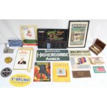 30. Various vintage tobacco advertising display boards, prints, boxes, etc.
