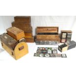 35. A large collection of approximately six hundred various glass magic lantern slides; & a magic