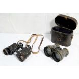 38. A pair of Czechoslovakian 6 x 30mm field glasses, lacking case; & anther pair of field glasses