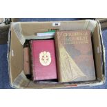 56. Various antique leather-bound & other volumes.