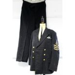 10. A British Naval Officer’s dress jacket; and a ditto pair of trousers; a brown leather medic’s