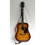 23. An Epiphone six-string acoustic guitar (Model No. FT – 145SB), with case.
