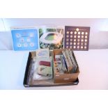 Various trade cards in picture card albums & loose; an Esso “100 Years of Football” coin set; a 1959