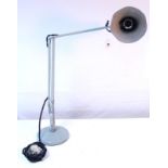 A Herbert Terry & Sons of Redditch grey painted metal anglepoise desk lamp.