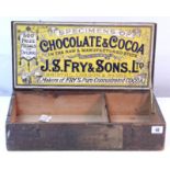 An early 20th century J.S. Fry & Sons “Specimens of Chocolate & Cocoa” box with paper label to the