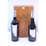Two bottles of Gallo Family Vineyards wine (2003 & 2004, 750ml), with contents, cased.