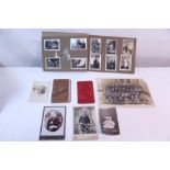Various vintage programmes, family photographs, postcards, etc.