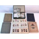 Various sets & part sets of cigarette & other trade cards, contained in three albums & loose, &