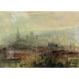151. SELWYN, William (contemporary). Titled: “Bath City Skyline”. Signed; watercolour & charcoal: