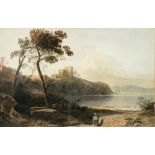 152. ENGLISH SCHOOL, late 18th/early 19th century. An Italian lake scene. Watercolour: 7½" x 11½".