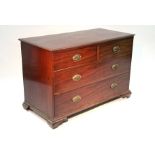 A 19th century mahogany chest fitted two short & two long drawers with pressed brass oval handles,