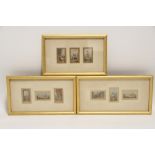 Nine Baxter “Matchbox” prints of Queen Victoria, Prince Albert, Osborne House, Tyrolean Dancers,