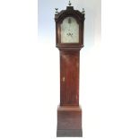 An early 19th century longcase clock, the 12" painted dial with ship to the arch, subsidiary seconds