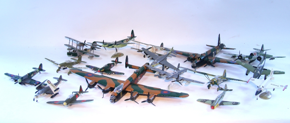 Eighteen various aeroplane construction models, all assembled, some with construction booklets;