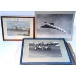 A 1992 Pirelli calendar; three prints of Concorde; & three other pictures.