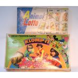 A Gaf “Klomp-It” View Master game; two battery-operated tinplate & cloth toys; various party
