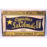 An early 20th century “La Coloniale Cigarettes” deal box with paper label to the hinged lid,
