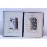 A Victorian leather-bound family photograph album containing forty-seven black & white carte-de-