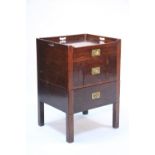 A late 18th century mahogany tray-top bedside cabinet fitted shallow frieze drawer above a small