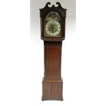 An early 19th century longcase clock, the 14" painted dial inscribed: “Sagar, Skipton”, with moon-