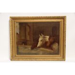 226. HERRING, J. F. (after) A study of three horses at a water trough. Bears signature; oil on