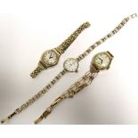 An “Everite” ladies’ wristwatch in 9ct gold case with flexible bracelet, Birmingham hallmarks for