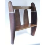 A WOODEN NOVELTY HALL BENCH MADE FROM AEROPLANE PROPELLERS, 36” long x 48” high.