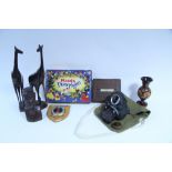 A set of Mazda “Disneylights”, boxed; a WWII respirator; a “Tensometer”, cased; & sundry other