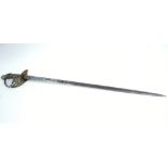 A Russian Empire cavalry officer’s dress sword with 31¼” long single-edge curved blade, & with