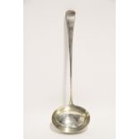 A George III Old English Feather-Edge soup ladle with oval bowl, 12½" long; London 1803, b C. & T.