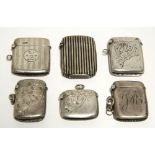 Six various Victorian, Edwardian & later vesta cases.