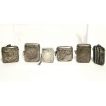 Six various Victorian, Edwardian, & later vesta cases.