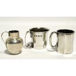 A Britannia Standard plain cylindrical mug with flared lip & loop handle, 2½"; Sheffield 1933, by