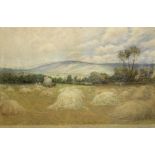 SHAW, Charles E. (fl. 1884-92). An extensive rural landscape with hay-making to the fore, signed,