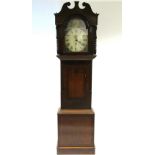 An early 19th century longcase clock, the 14" painted arch dial signed: “R. Skirrow, Halifax”,