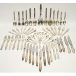 A PART-SERVICE OF GEORG JENSEN STERLING ‘CACTUS’ PATTERN FLATWARE & CUTLERY, comprising: four