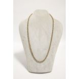 A 9ct gold rope-twist necklace; 24" long. (13.8gm)