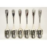 Six George IV Fiddle pattern table spoons; London 1824, by William Bateman. (13½oz)