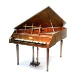 A SINGLE MANUAL “CEMBALO TRAVERSO” HARPSICHORD by William De Blaise, London, with 5 octave keyboard,