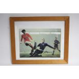 A coloured photographic print titled: “Ron ‘Chopper’ Harris & Manchester United Supreme Star