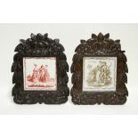 Two 18th century Liverpool (Sadler & Green) delft 4¾" tiles, the first printed in sepia with a