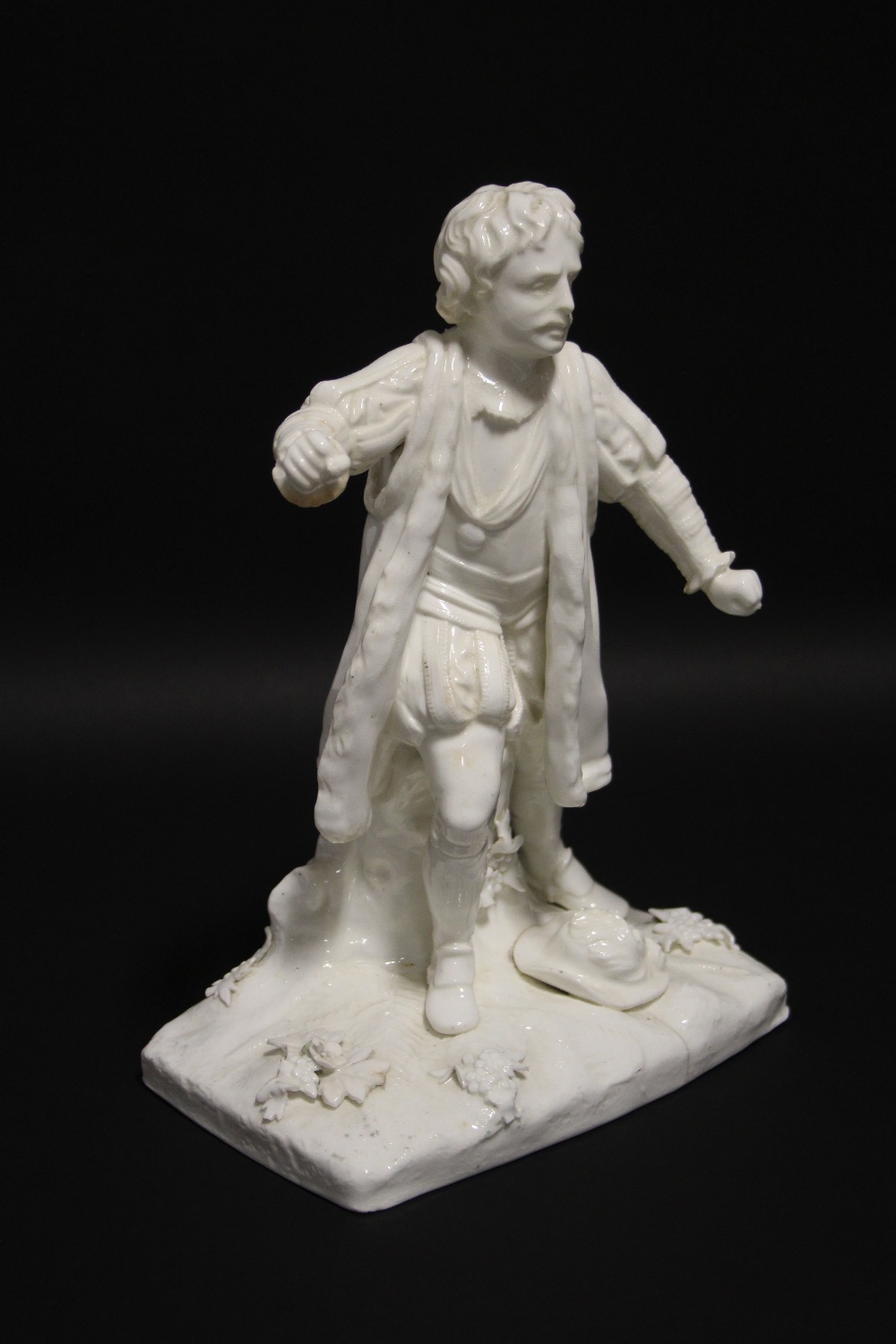 A Victorian white glazed Staffordshire porcelain standing figure of Garrick as Richard III, on - Image 2 of 6